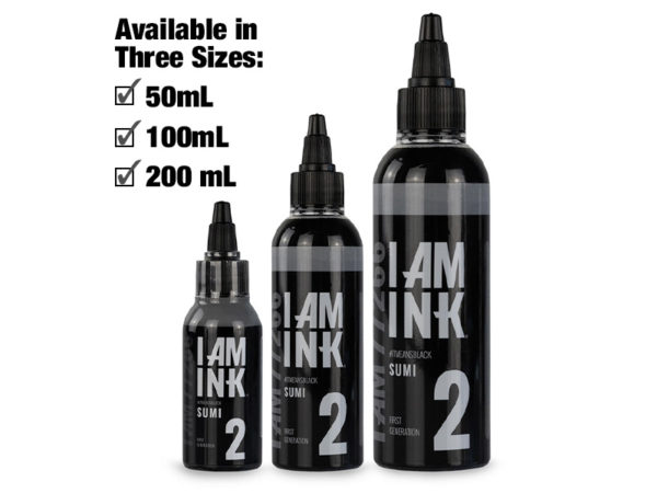 black tattoo ink SUMI 2 - 50 mL 100 mL 200 mL