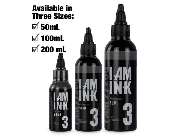 Black SUMI 3 Tattoo Ink 50 mL 100 mL 200 mL