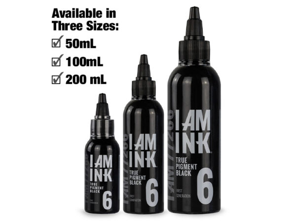 TRUE PIGMENT BLACK 6 Tattoo Ink 50 mL 100 mL 200 mL